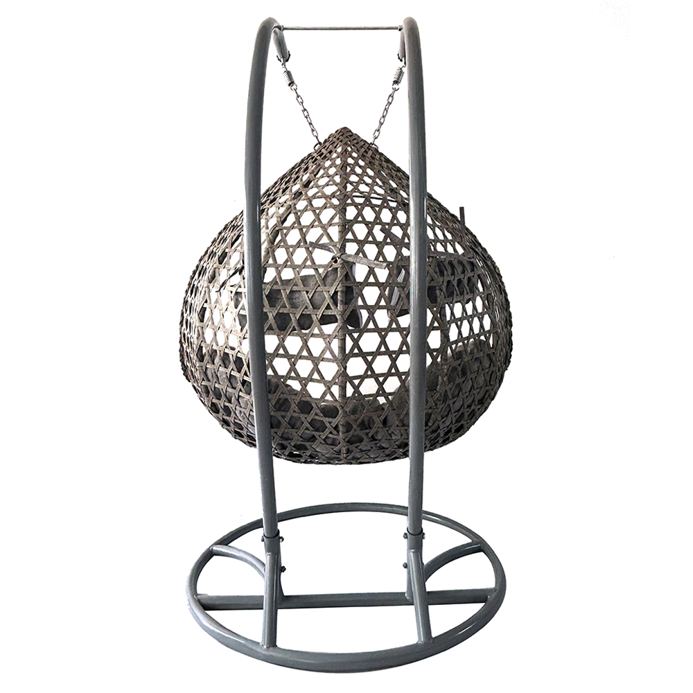 PE Rattan Metal Stand Patio Ha - Garden Swing Chair ulasan dan harga