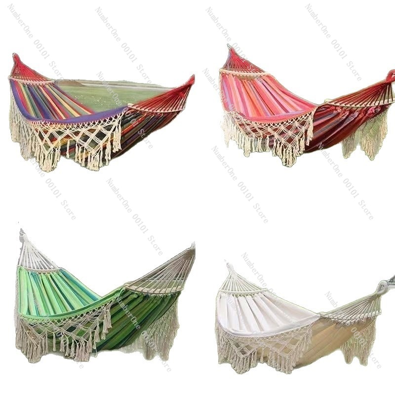 Canvas Double Hammock with Tas - Garden Swing Chair ulasan dan harga