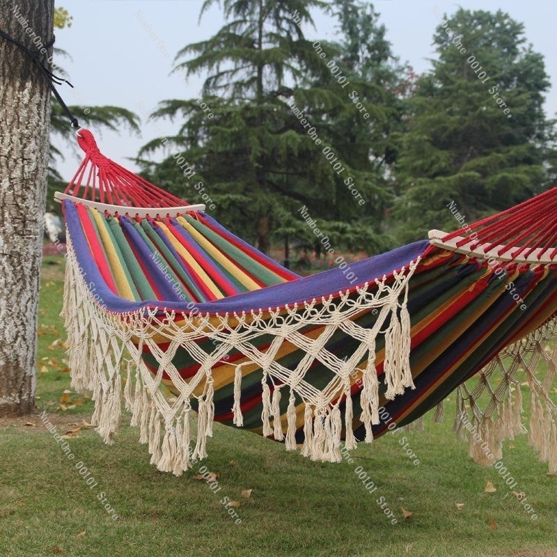 Canvas Double Hammock with Tas - Garden Swing Chair ulasan dan harga