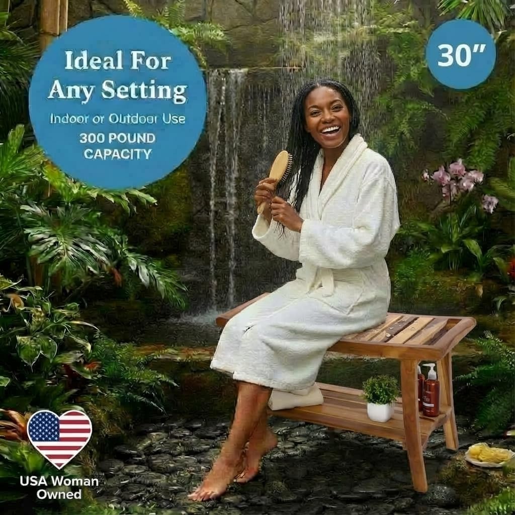 Teak Shower Bench Spa Bath Sho - Outdoor Furniture For Pool ulasan dan harga