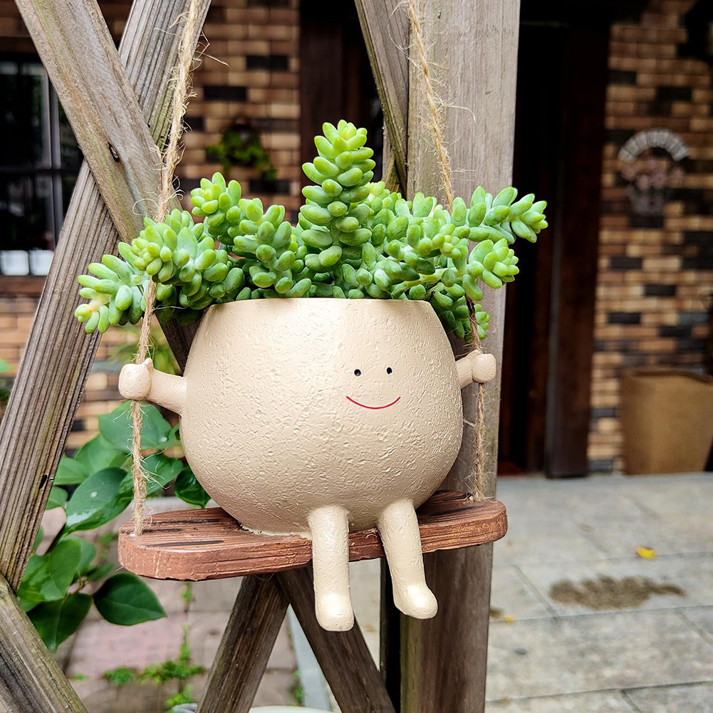Chair Smile Face Planter Resin - Garden Swing Chair ulasan dan harga